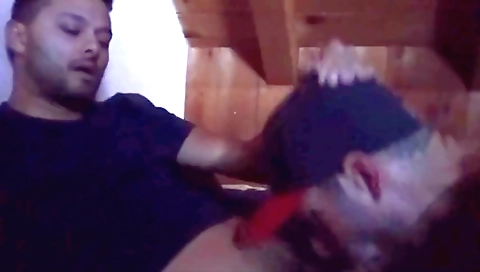 Horny guy sucks a deepthroat of a long cock for the first time