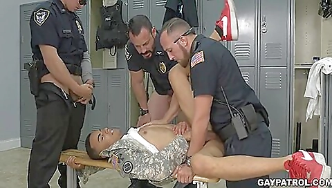 Group sex in the uniform film with interracial porn scene