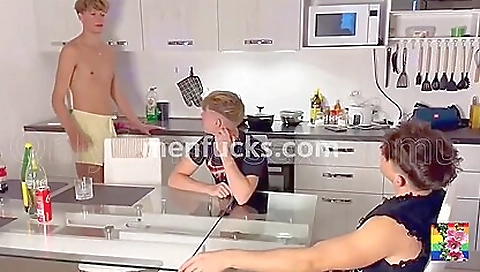 Hot brunette and blonde with a hot dude in a threesome