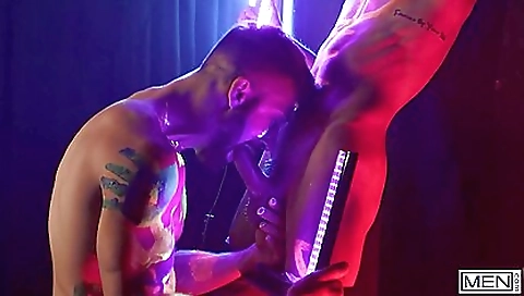 Two men are going to let their hairy bodies be touched by one another