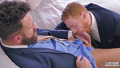Redhead milf has sex with her boyfriend in the bedroom