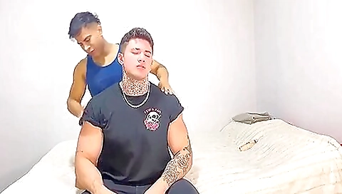 Busty blonde massage and facial in front of the camera