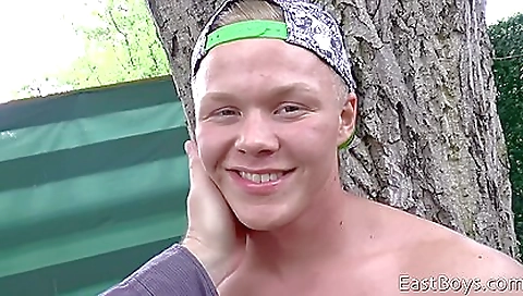 Blonde gets on top of a massive dick in this outdoor porn vid