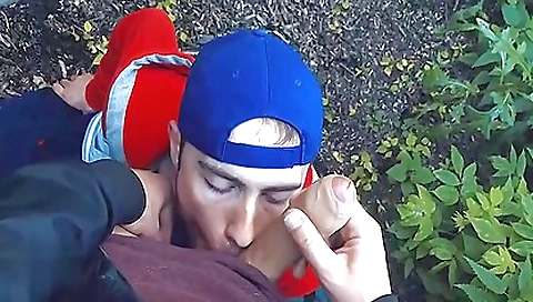 Outdoor amateur porn video showing a brunette taking a big cock