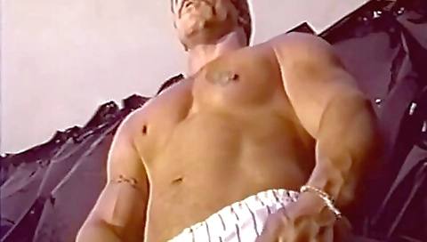 Vintage milf jerks off and sits on his dashing cock