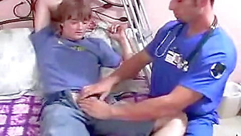 Young dude rides medical uniform and fuck his face