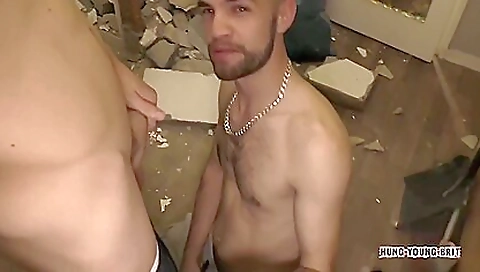 A brunette and two big cock get fucked in a hardcore threesome