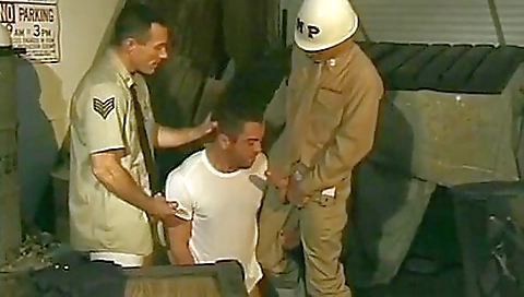 Military uniform lover is helping a soldier get off a hot cop