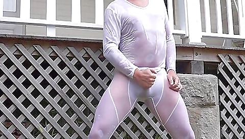 Busty brunette with a sexy ass playing with her spandex