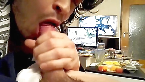 A brunette is swamped with a big cock in an amateur video