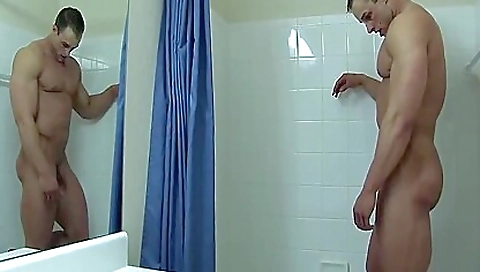 Striptease porn scene with a hot brunette in the bath